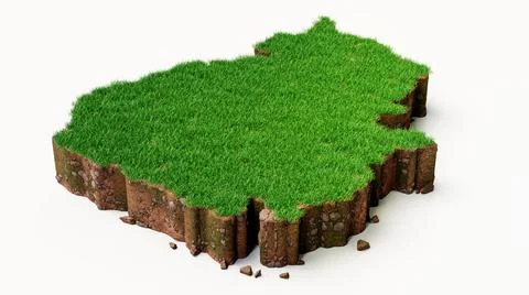 3D illustration of the Algeri map with grass and ground texture 库存插图