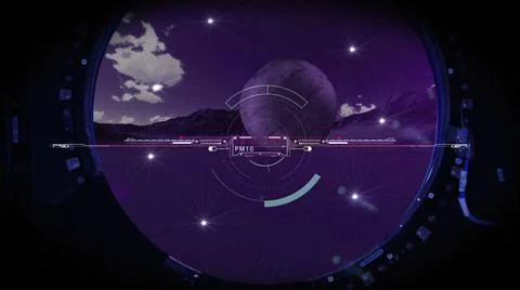 3d illustration - alien planet  View From Space From The Window Of The ship Stock Illustration