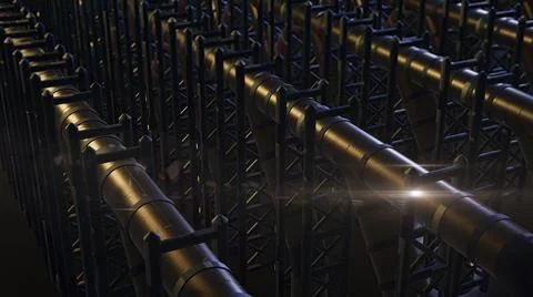 3d illustration - alien sci-fi city with optical flares. Illustrazione stock