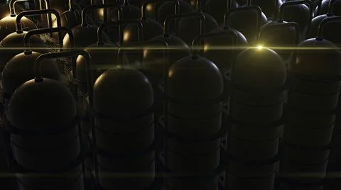 3d illustration - alien sci-fi city with optical flares Stock Illustration