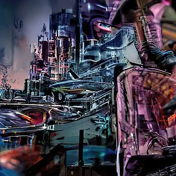 3d illustration - alien sci-fi city Stock Illustration