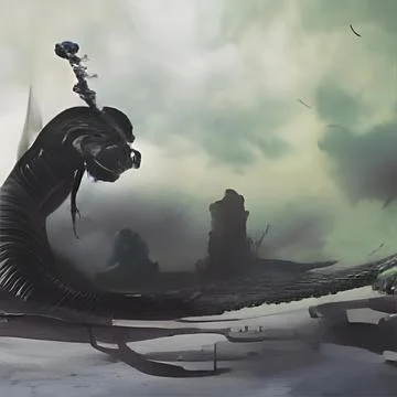 3d illustration - alien sci-fi city Stock Illustration