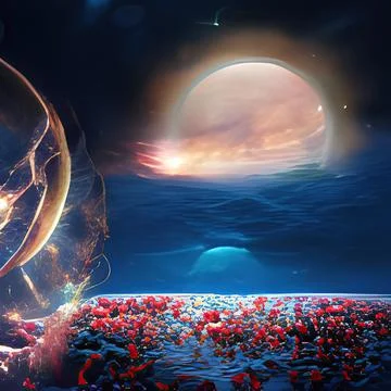 3d illustration - alien sci-fi city Stock Illustration