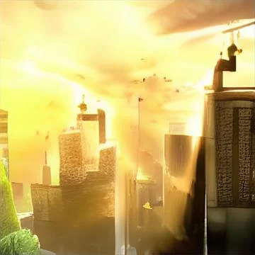 3d illustration - alien sci-fi city Stock Illustration