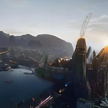 3d illustration - alien sci-fi city Stock Illustration