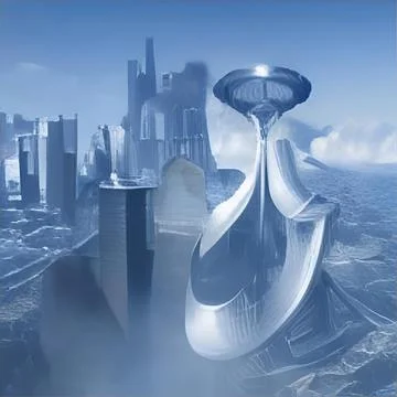 3d illustration - alien sci-fi city Stock Illustration