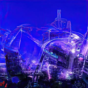 3d illustration - alien sci-fi city Stock Illustration