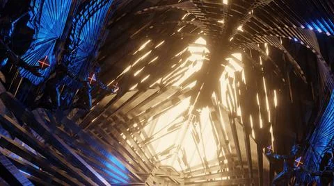 3d illustration - alien sci-fi concept of the  futuristic  interior Stock Illustration