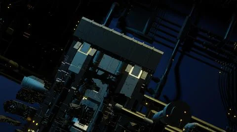 3d illustration - alien sci-fi city Stock Illustration