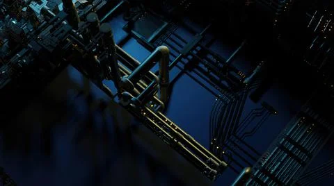 3d illustration - alien sci-fi city Stock Illustration