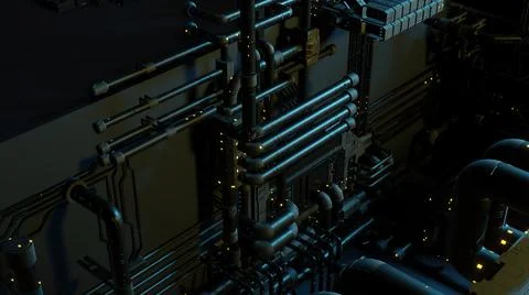 3d illustration - alien sci-fi city Stock Illustration