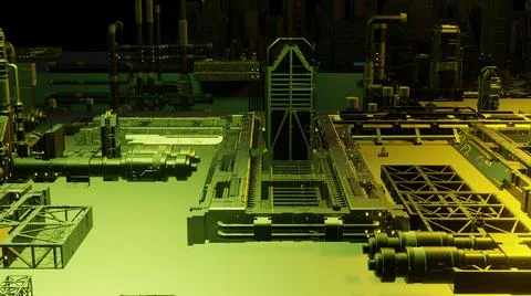 3d illustration - alien sci-fi city Stock Illustration