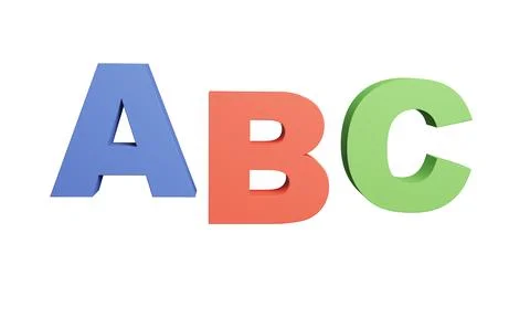 3D illustration of alphabet letters. 3D rendering Stock Illustration