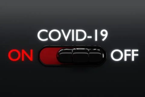 3d illustration of on and off toggle switch buttons with 1 and 2 lettering,   Stock Photos