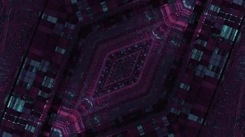 3D illustration of an angular rhombus shaped kaleidoscopic pattern in the shades 库存插图