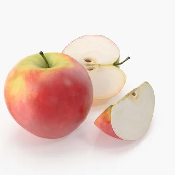 3d illustration apple white background Stock Illustration