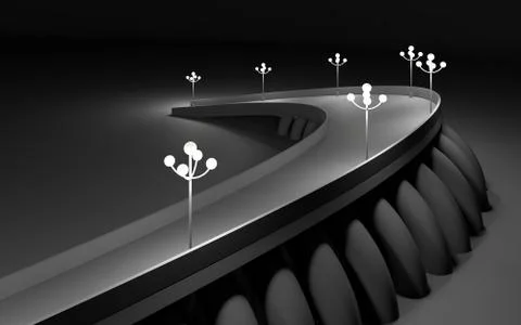 3d illustration architectural concept of bridge Ilustración de archivo