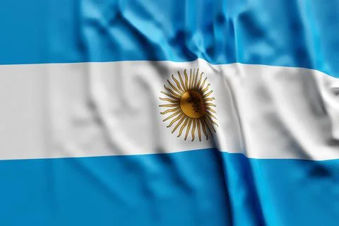 3D illustration of Argentina national developing flag. Country symbol. Stock Illustration