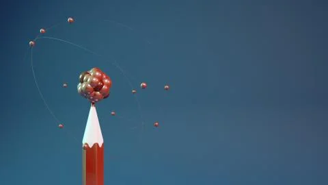 3D illustration of an atom Stock Illustration