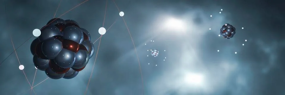 3D illustration of an atom Stock Illustration