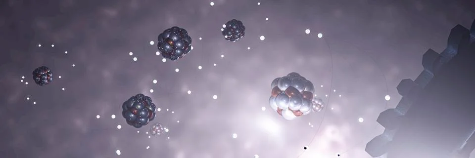 3D illustration of an atom Stock Illustration