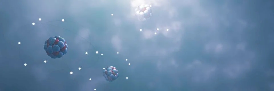 3D illustration of an atom Stock Illustration