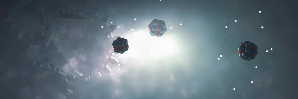 3D illustration of an atom Stock Illustration