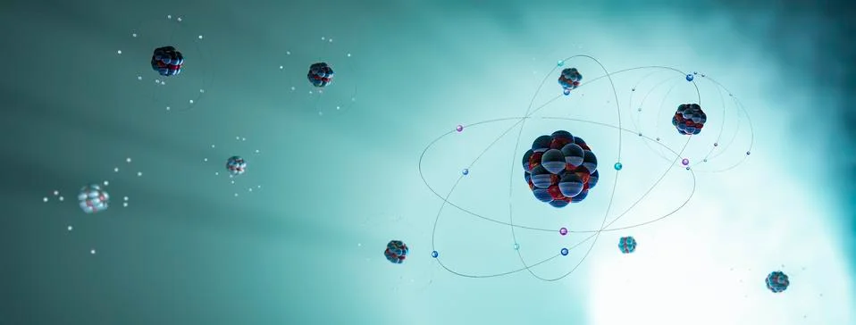 3D illustration of an atom Stock Illustration