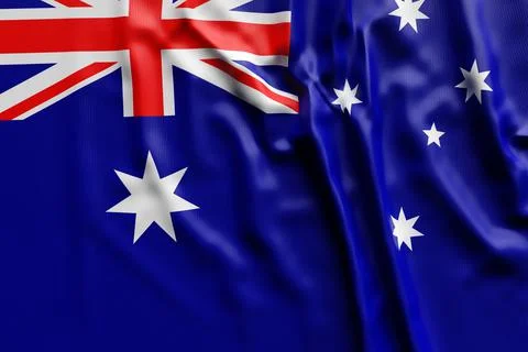 3D illustration of Australia national developing flag. Country symbol. Stock Illustration