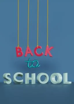 3D Illustration of Back to School Items Stock Illustration