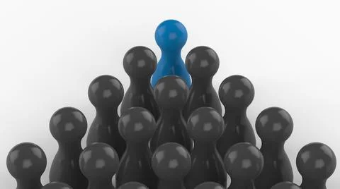 3D-Illustration - Back view leader in front of a group of employees Illustrazione stock