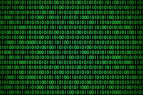 3d illustration of background in a green matrix style. Falling random numbers Illustrazione stock