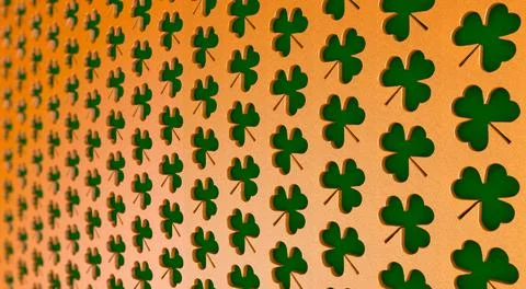 3d illustration background with many three leaf clovers. St.Patrick 's Day Stock Illustration