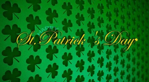 3d illustration background with many three leaf clovers. St.Patrick 's Day Stock Illustration