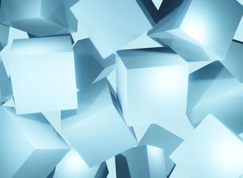 3D illustration background, perspective, perspective of a square cube or hone Stock Illustration