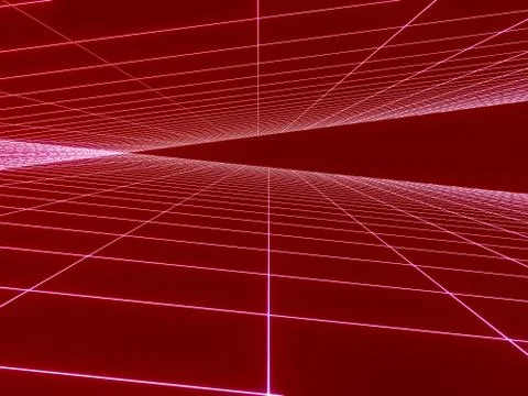 3D illustration background, perspective, perspective of a square cube or hone Stock Illustration