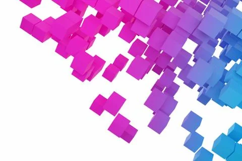 3D illustration background, texture of a large number of doves geometric shap Stock Illustration