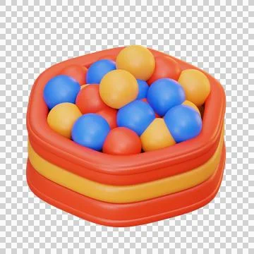 3d illustration Ball Pit with Soft Padding Stock Illustration