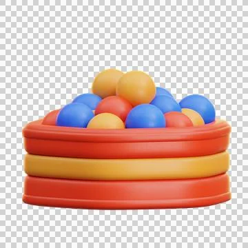 3d illustration Ball Pit with Soft Padding Stock Illustration