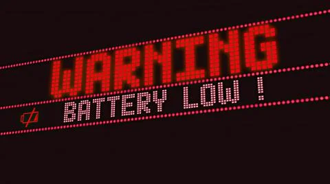 3d illustration - Battery Low, Warnning Screen Text, System Message, Notifica Stock Illustration