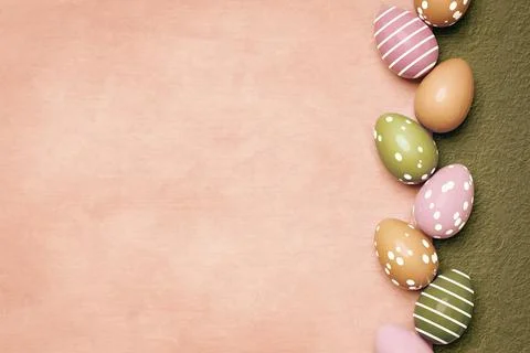 3d illustration of a beautiful colored eggs easter background Stock Illustration