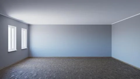 3d Illustration Beautiful Empty Interior with Parquet Floor Stock Illustration