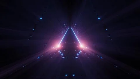 3d illustration beautiful magic triangle paradise door artwork design background Stock-Illustration