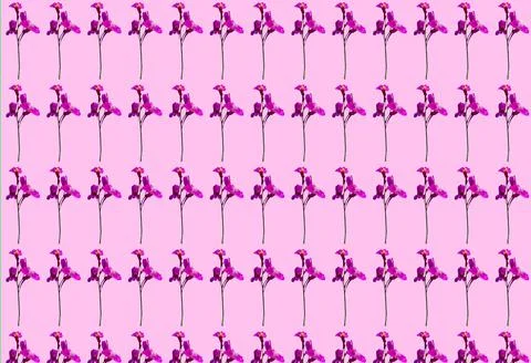 3D illustration beautiful seamless pattern with pink flowers Stock Illustration
