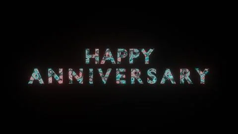 3D illustration of beautiful texture or pattern on the text HAPPY ANNIVERSARY. Illustrazione stock