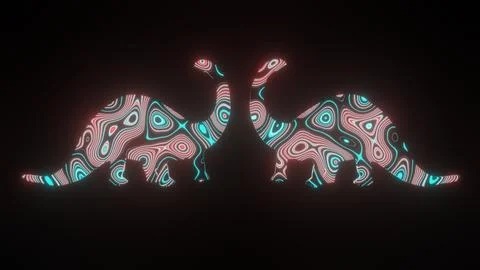 3D illustration of beautiful texture or pattern on the two large dinosaurs body. Illustrazione stock
