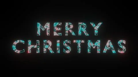 3D illustration of beautiful texture or pattern on the text MERRY CHRISTMAS. Stock Illustration