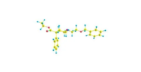 3D illustration of Benzethidine molecular structure isolated on white Stock Illustration