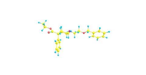 3D illustration of Benzethidine molecular structure isolated on white Stock Illustration
