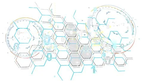 3D illustration of big data and cybersecurity Illustrazione stock